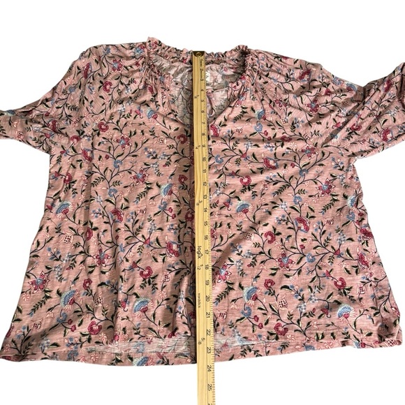 Wonderly Pink Floral Blouse Women’s Petite Large Peasant Cottagecore Boho - Picture 11 of 15
